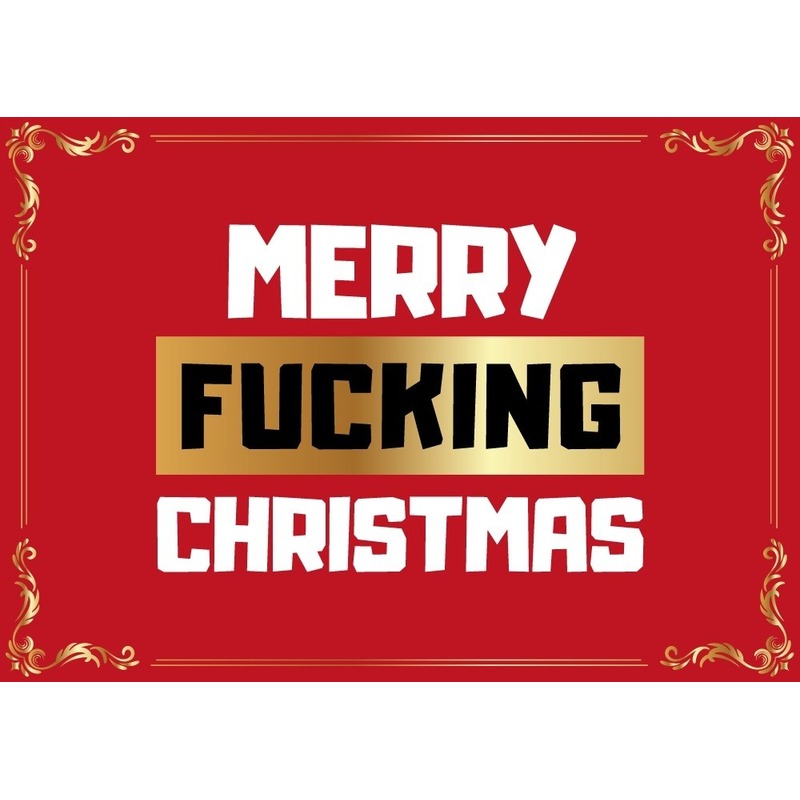 Merry Fucking Christmas kerstkaart-ansichtkaart-wenskaart