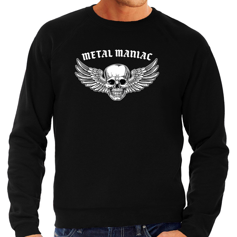 Metal Maniac fashion sweater rock-punker zwart voor heren