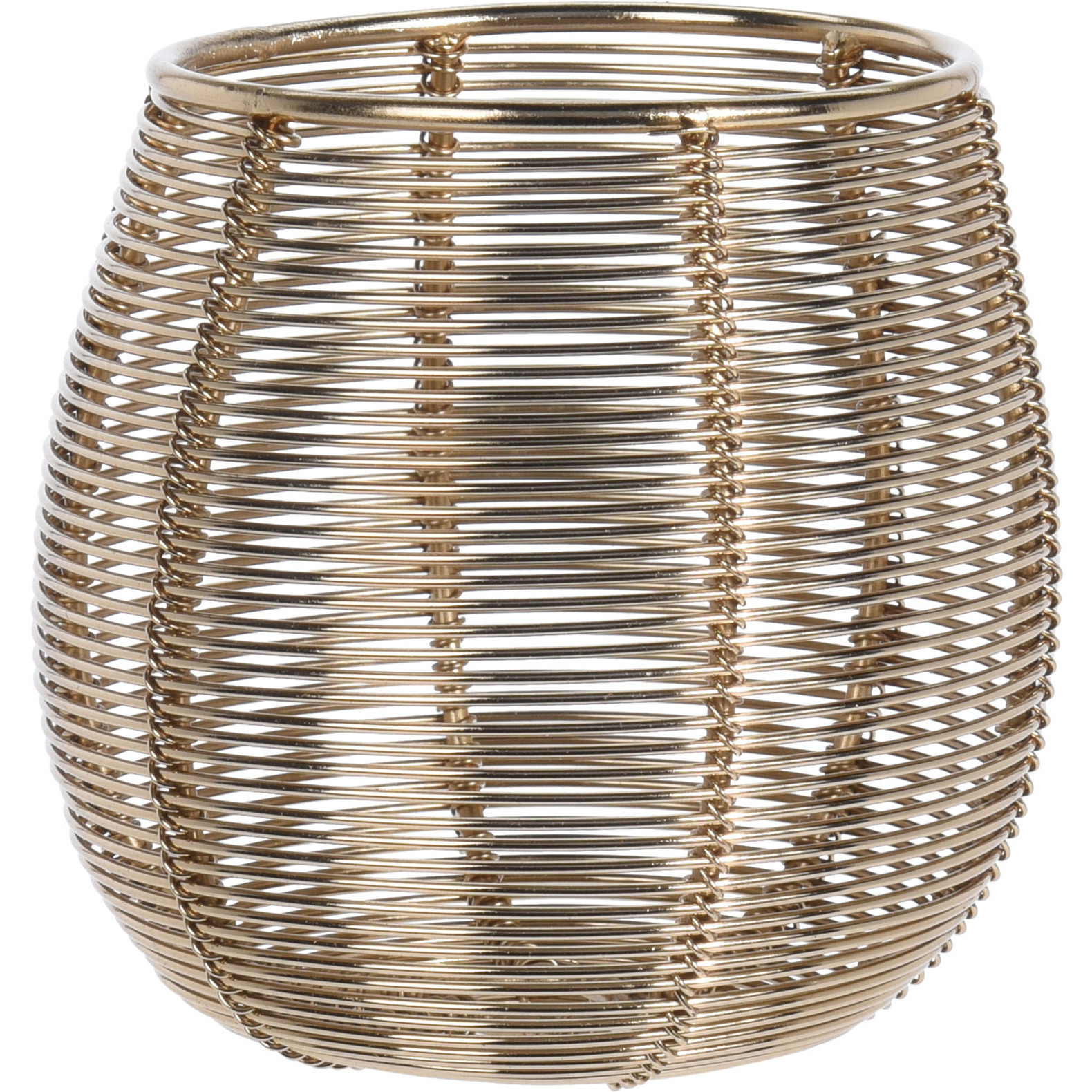 Metalen design windlicht-kaarsenhouder goud 9.5 cm