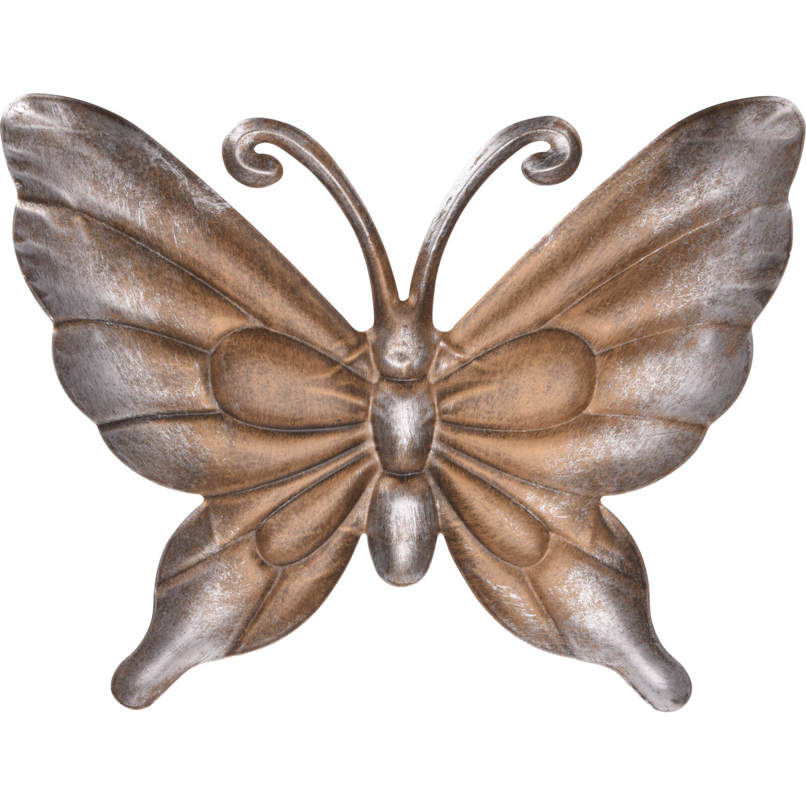 Metalen vlinder donkerbruin-brons 29 x 24 cm tuin decoratie