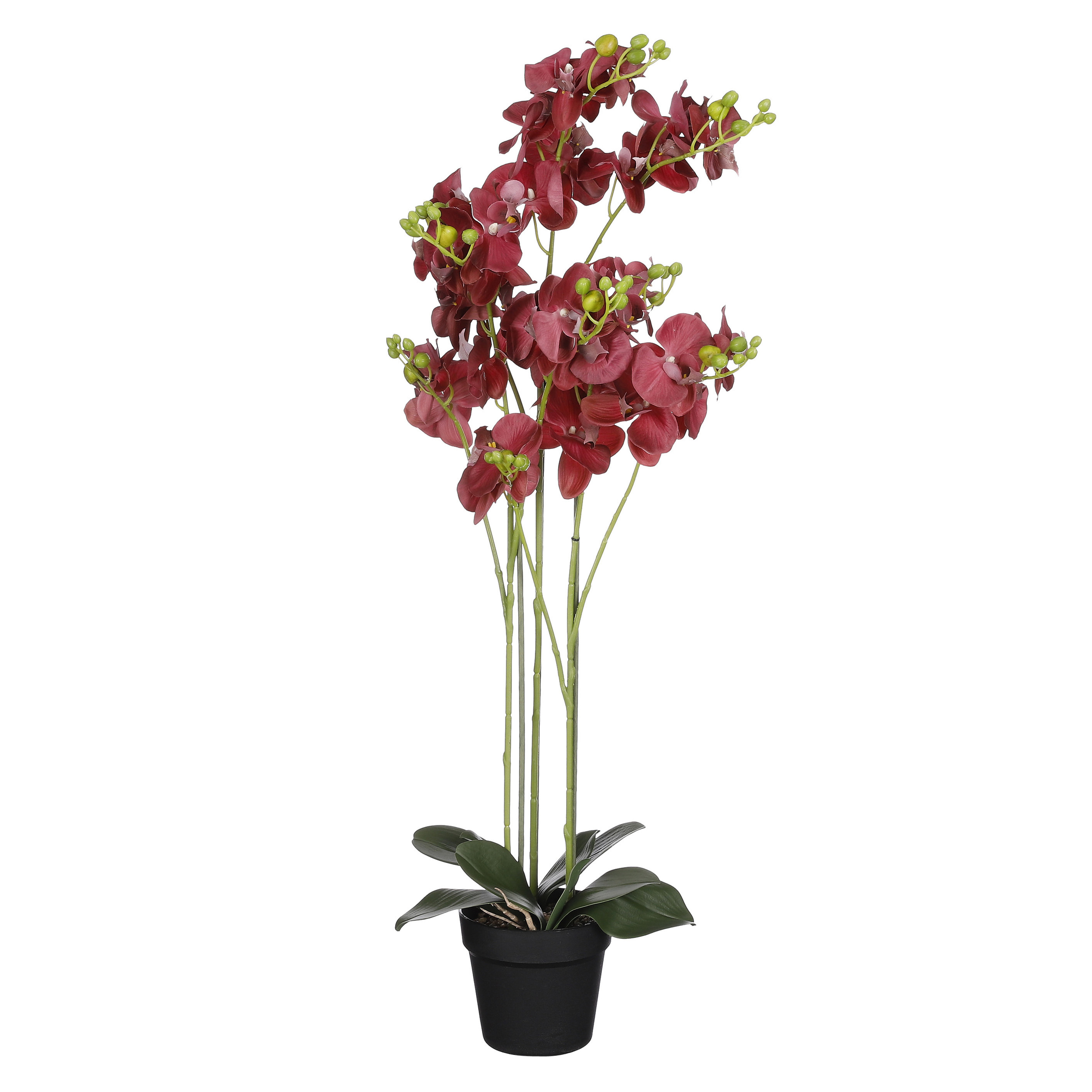 Mica Decorations Orchidee bloem kunstplant rood H90 x B30 cm