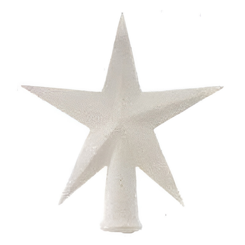 Mini piek wit met glitters 12 cm