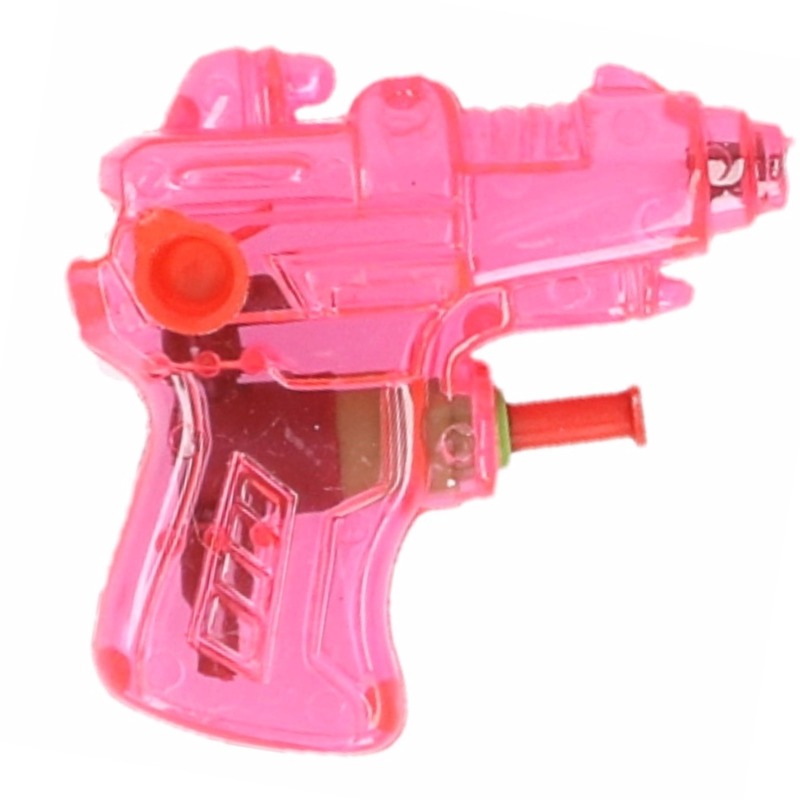 Mini waterpistool roze kunststof 8 centimeter zomer speelgoed