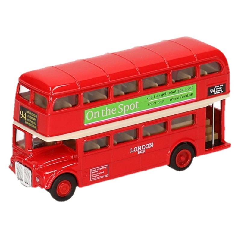 Miniatuur model auto London Bus rood 12 cm