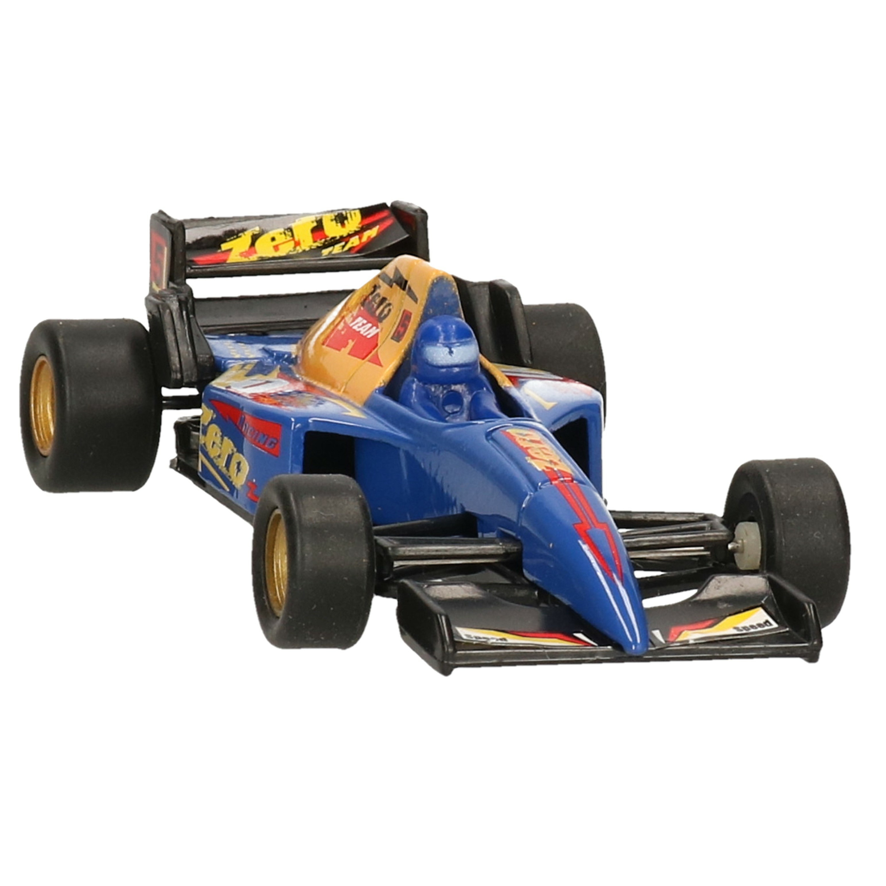 Model auto Formule 1 wagen blauw 10 cm
