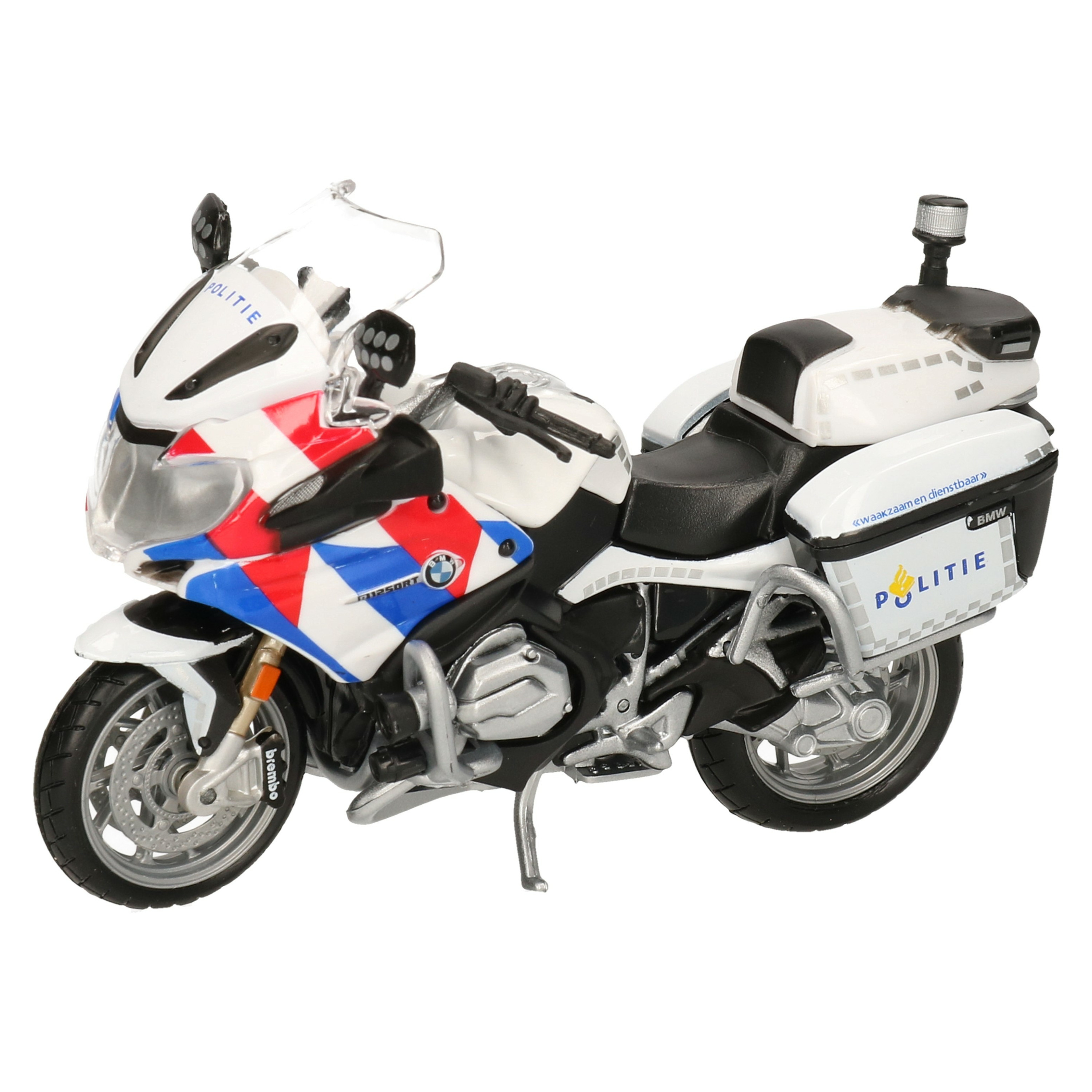 Model motor-speelgoed motor BMW politie wit schaal 1:18-12 x 5 x 8 cm