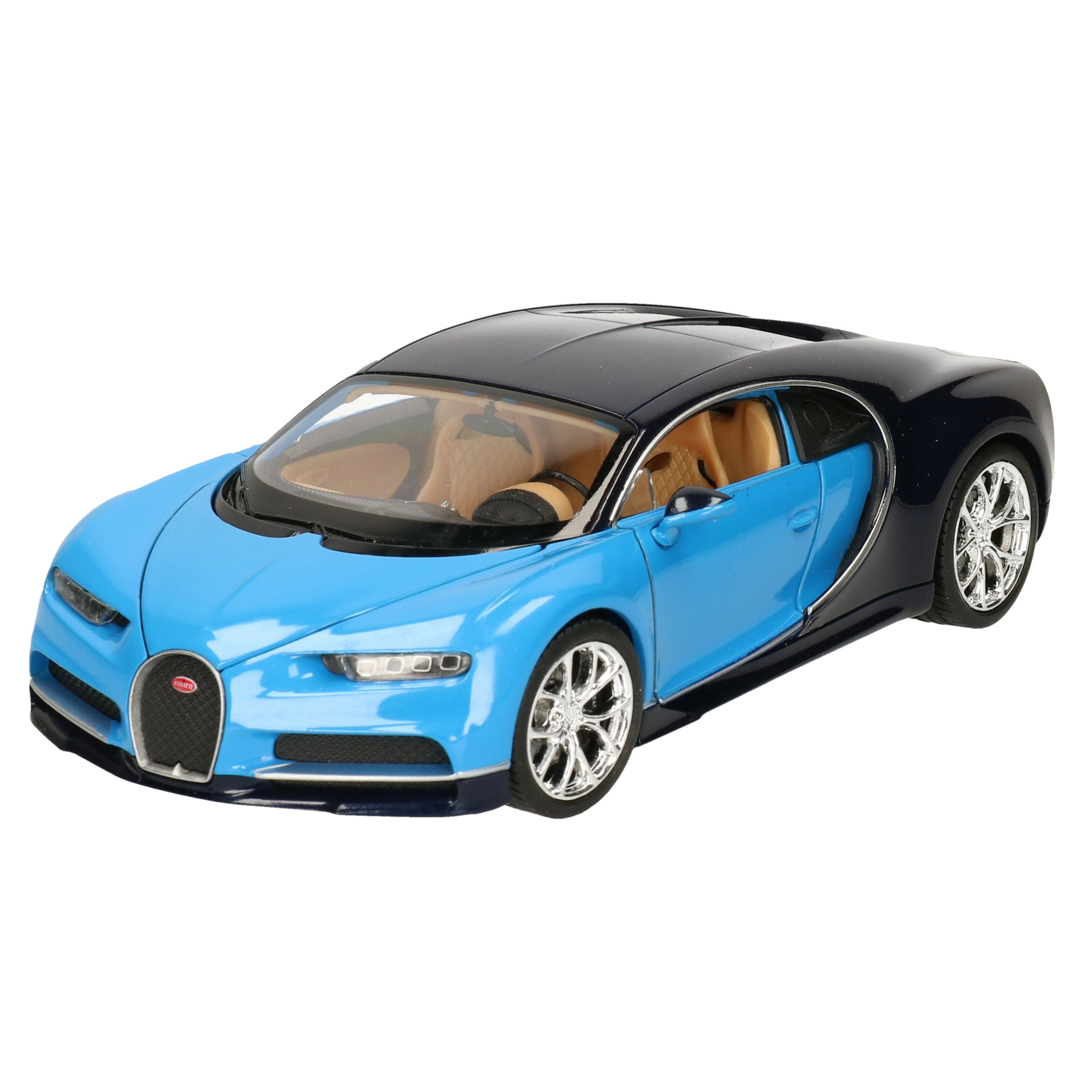 Modelauto-speelgoedauto Bugatti Chiron 2017 blauw schaal 1:24-19 x 8 x 5 cm