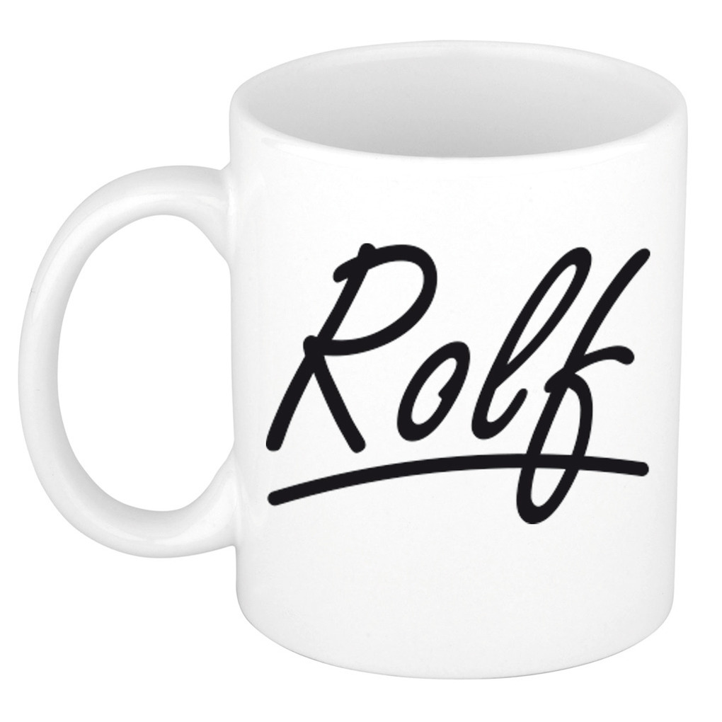 Naam cadeau mok-beker Rolf met sierlijke letters 300 ml