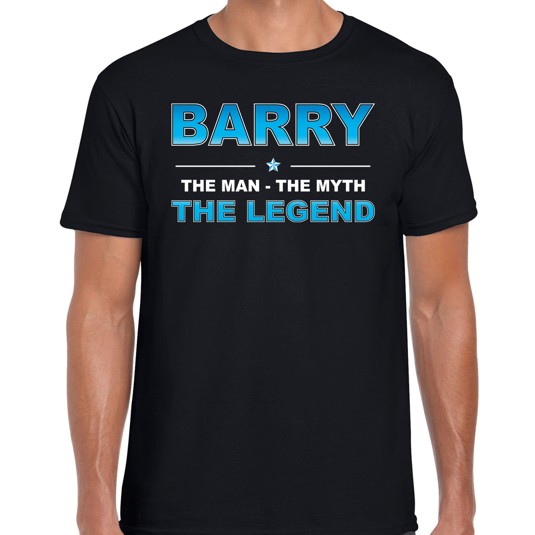Naam cadeau t-shirt Barry the legend zwart voor heren