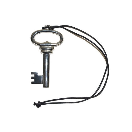 Namaak-nep-housewarming sleutel aan ketting zilver 12 cm