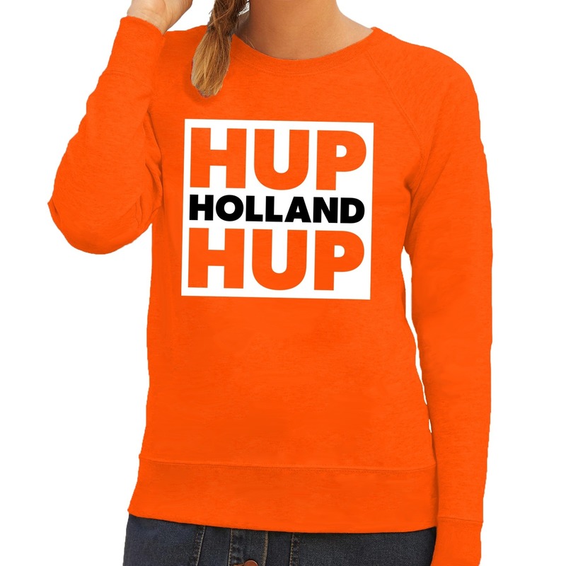 Nederland supporter sweater Hup Holland Hup oranje voor dames