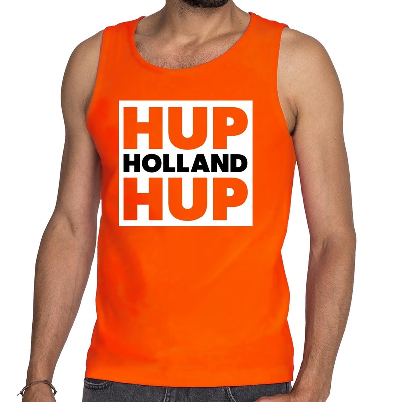 Nederland supporter tanktop-hemd Hup Holland Hup oranje voor heren