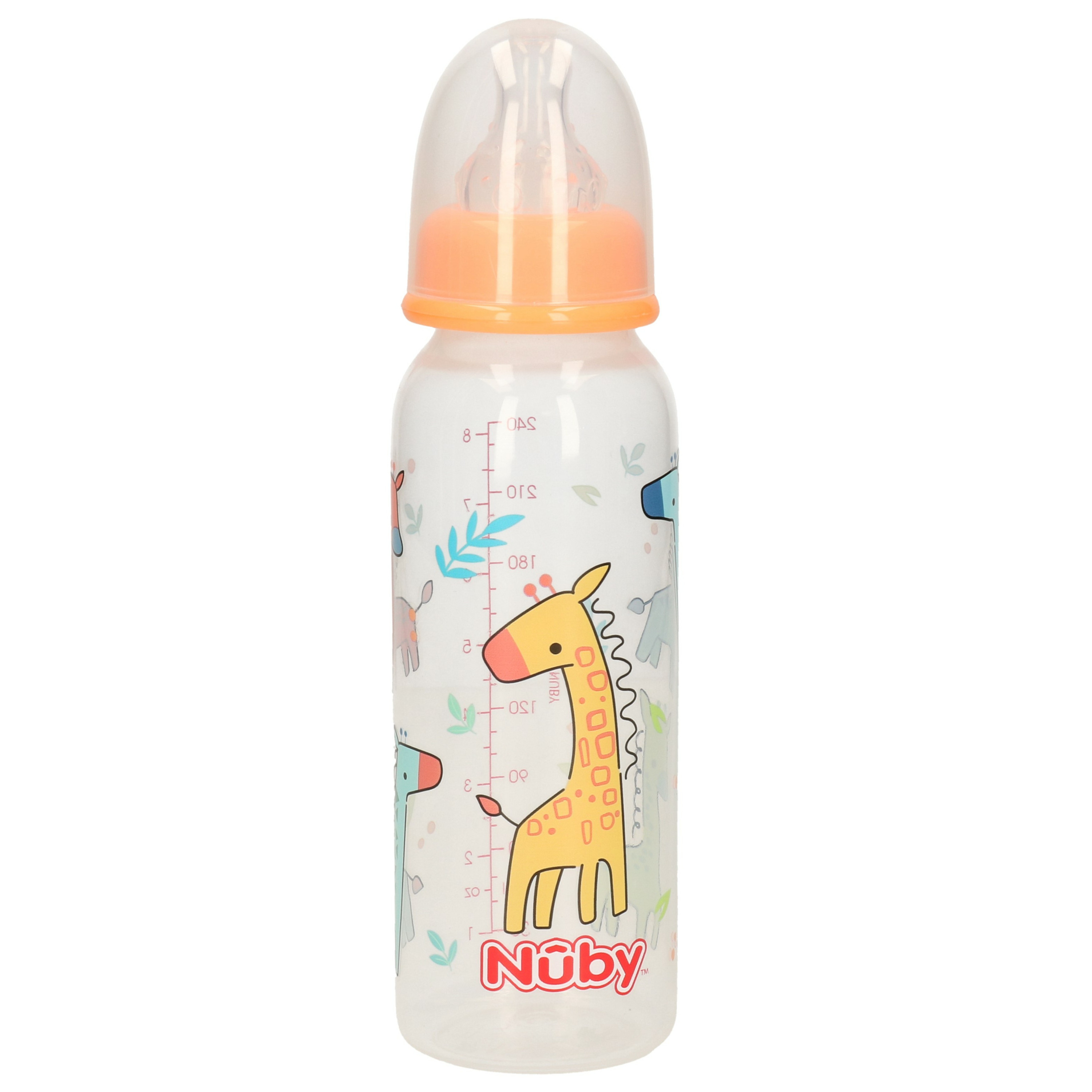 Nuby baby drinkfles 1x- oranje 240 ml giraffe