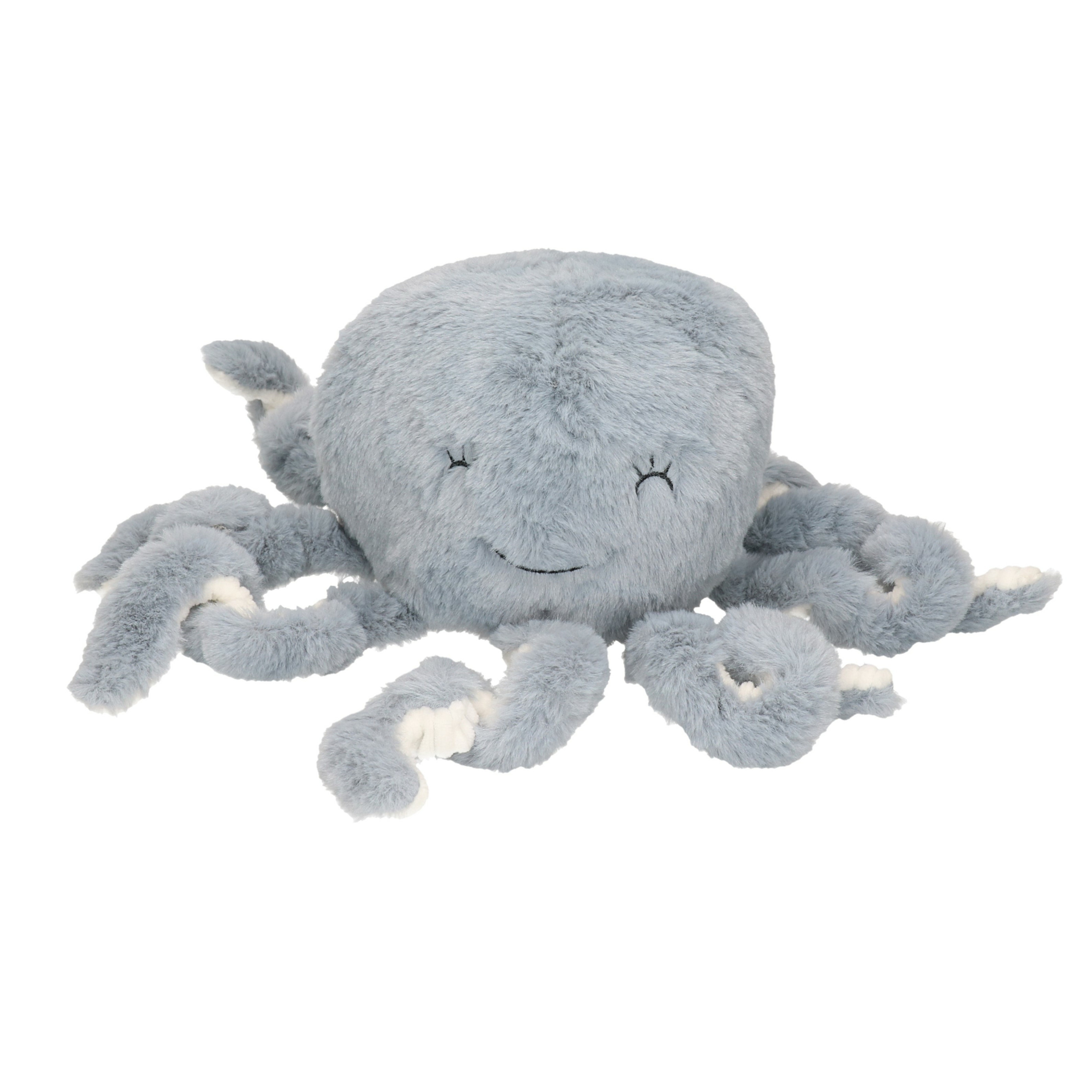 Octopus-inktvis knuffel van zachte pluche grijs-wit 22 cm
