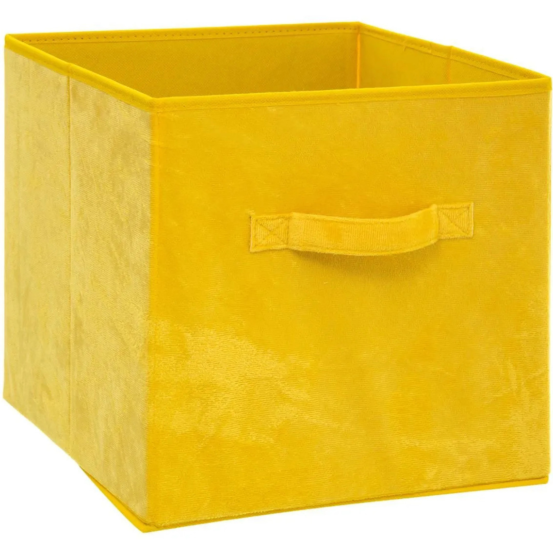 Opbergmand-kastmand 29 liter geel polyester 31 x 31 x 31 cm