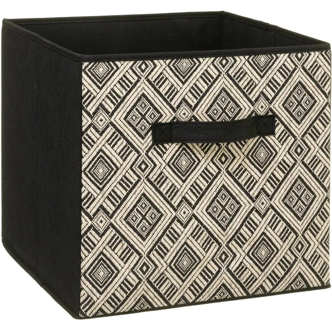 Opbergmand-kastmand 29 liter zwart-creme polyester 31 x 31 x 31 cm