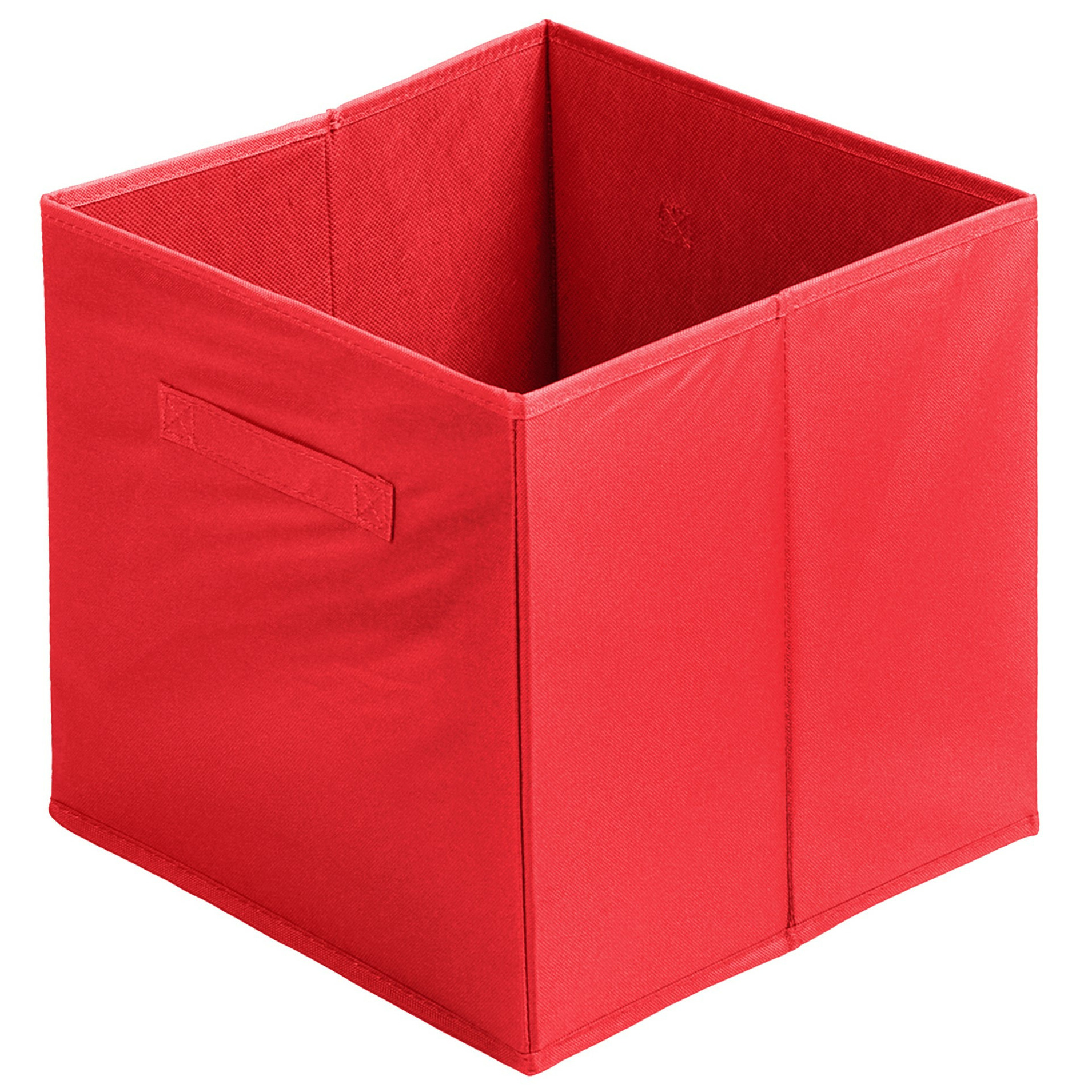 Opbergmand-kastmand Square Box karton-kunststof 29 liter rood 31 x 31 x 31 cm