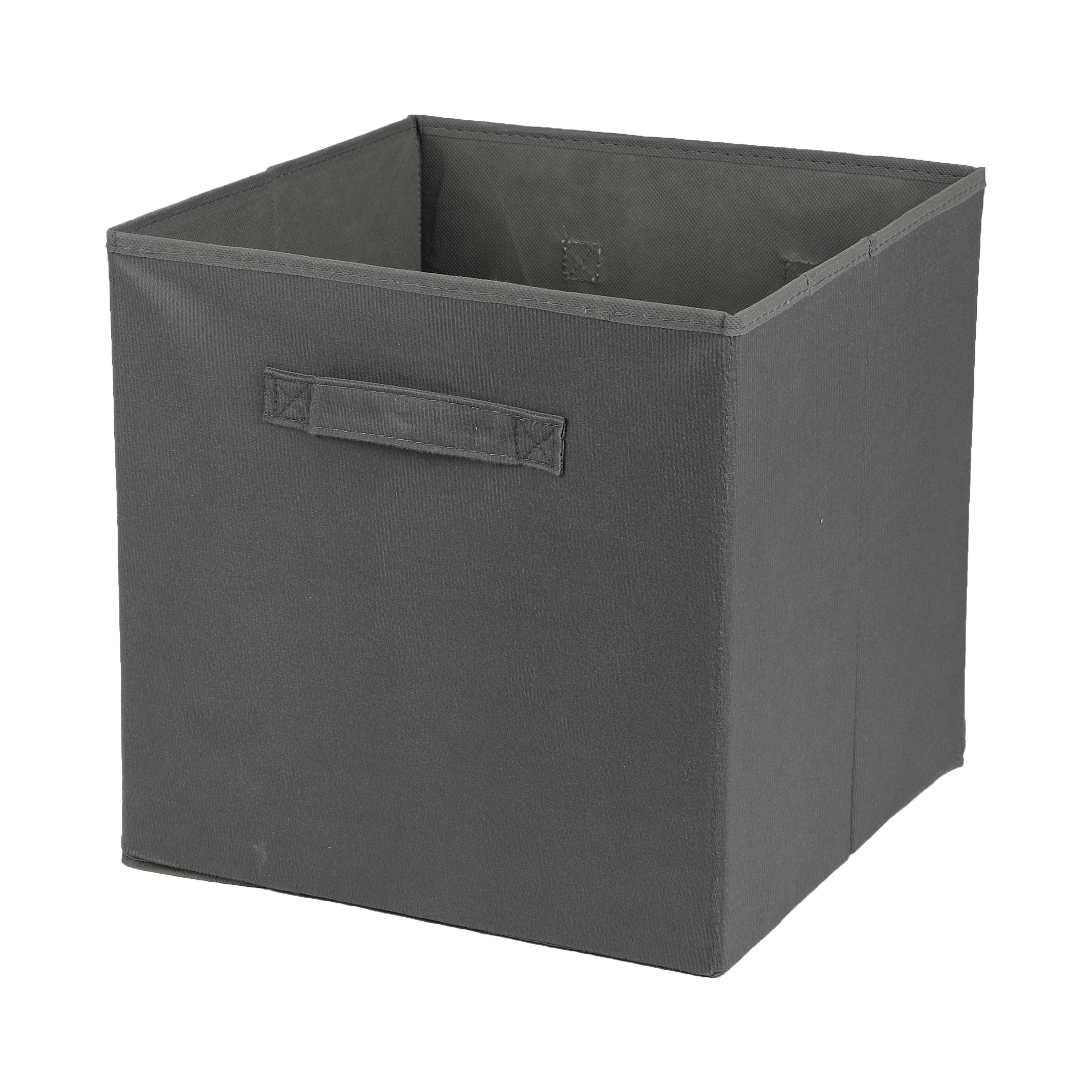 Opbergmand-kastmand Square Box karton-kunststof 29 liter titanium grijs 31 x 31 x 31 cm