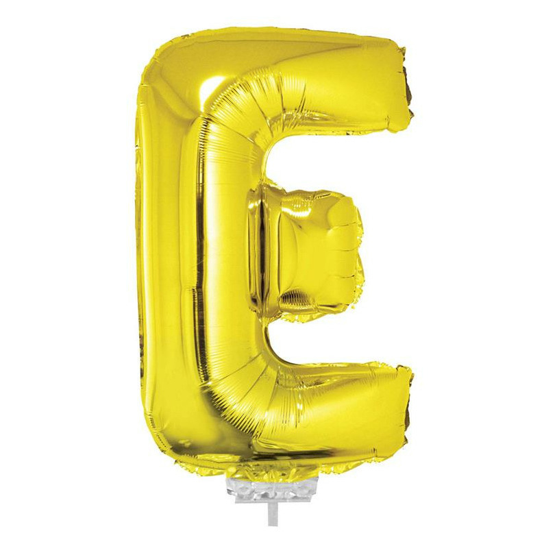 Opblaasbare letter ballon E goud