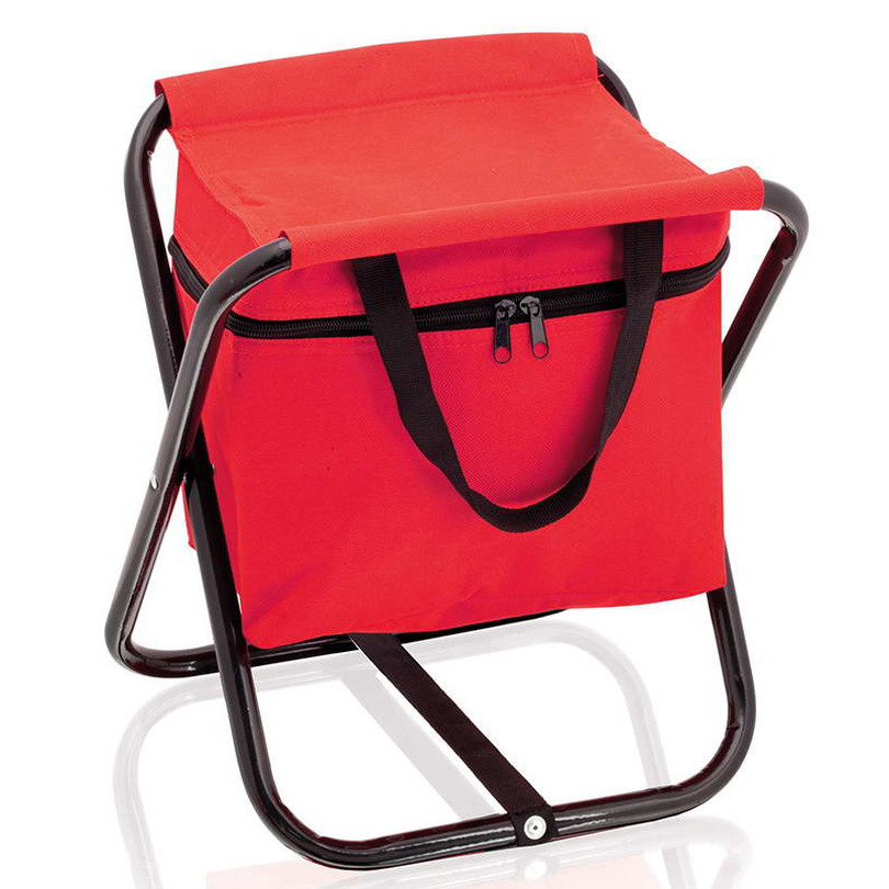 Opvouwbare stoel met koeltas rood 26 x 34 x 32 cm