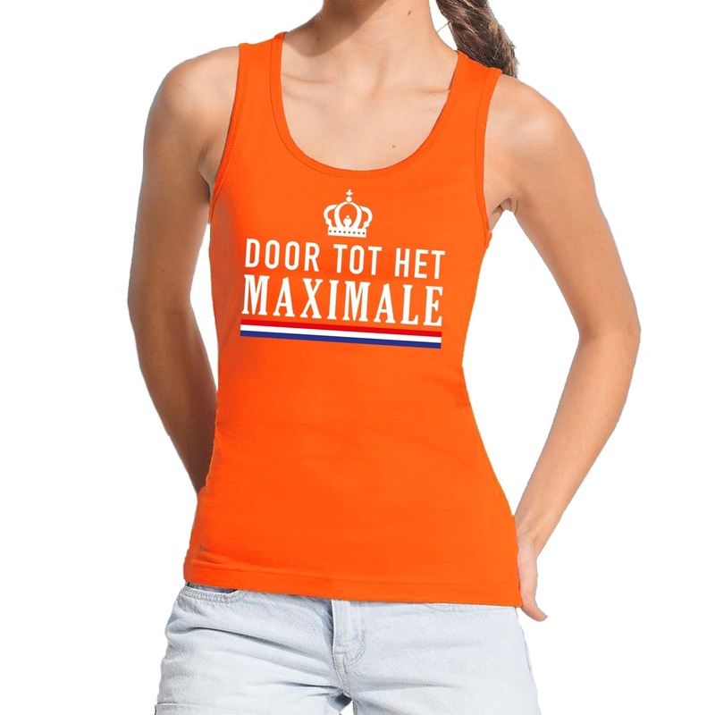 Oranje Door tot het Maximale tanktop-mouwloos shirt voor dames