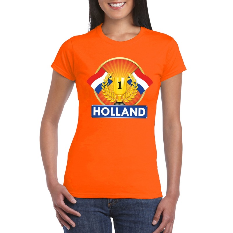 Oranje Holland supporter kampioen shirt dames