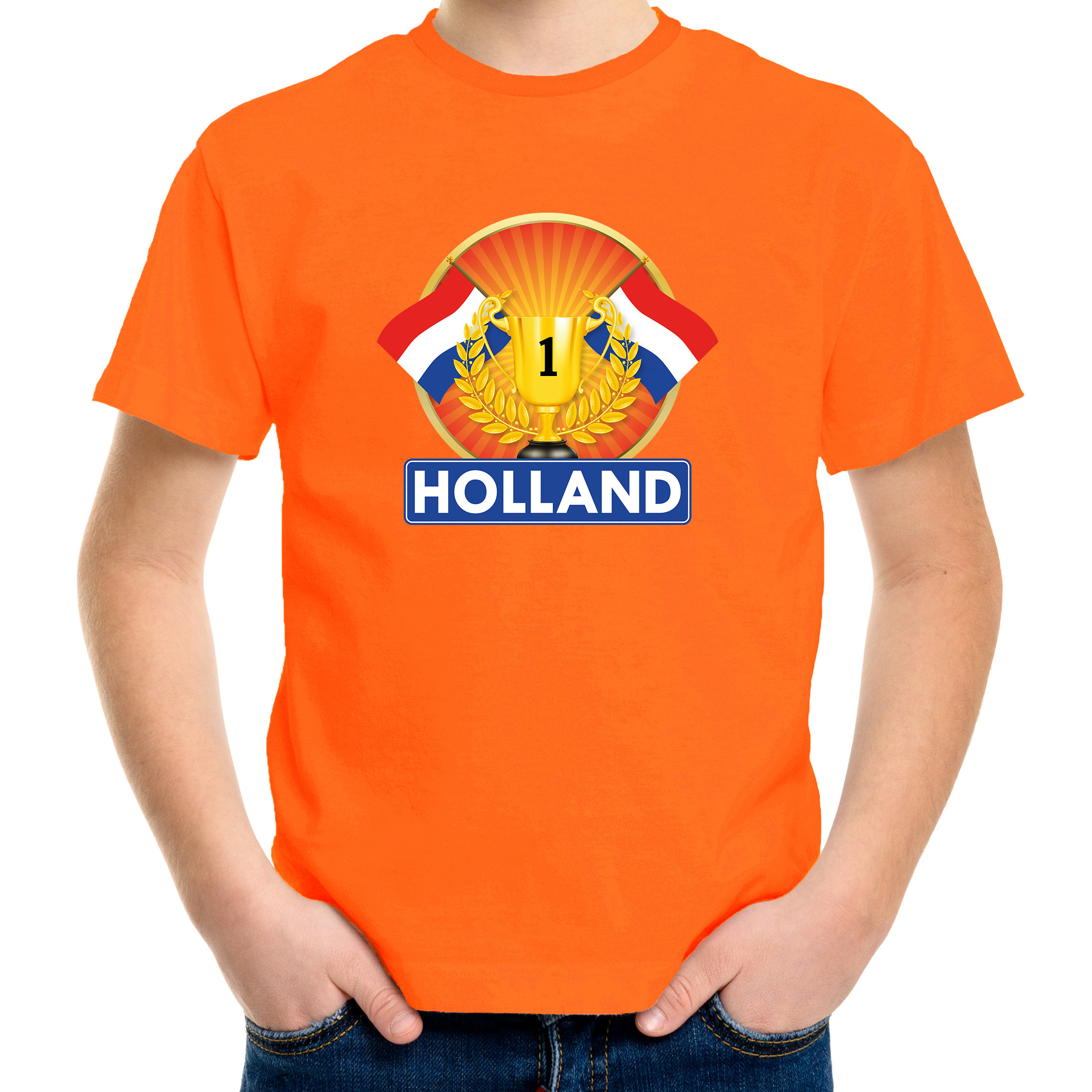 Oranje Holland supporter kampioen shirt kinderen