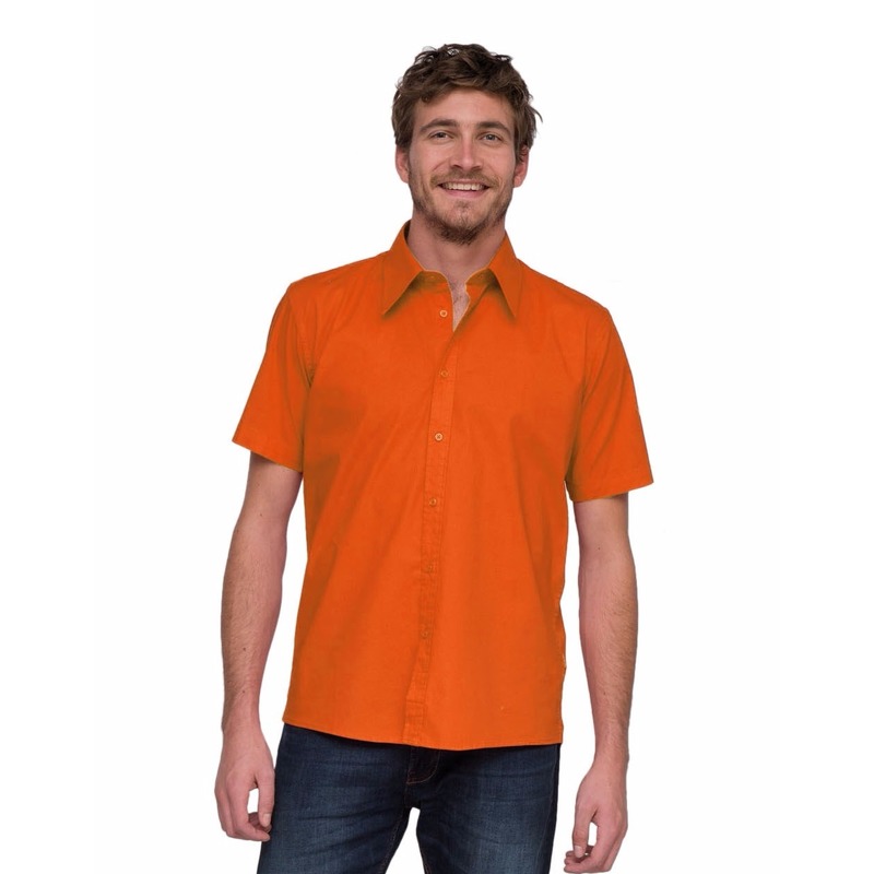 Overhemd met korte mouw voor heren oranje