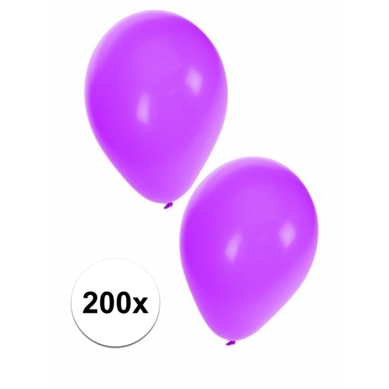 Paarse feest ballonnen, 200 st