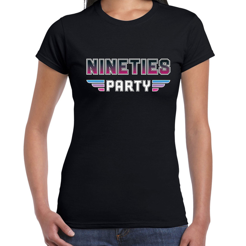 Party 70s-80s-90s feest shirt met disco thema voor dames