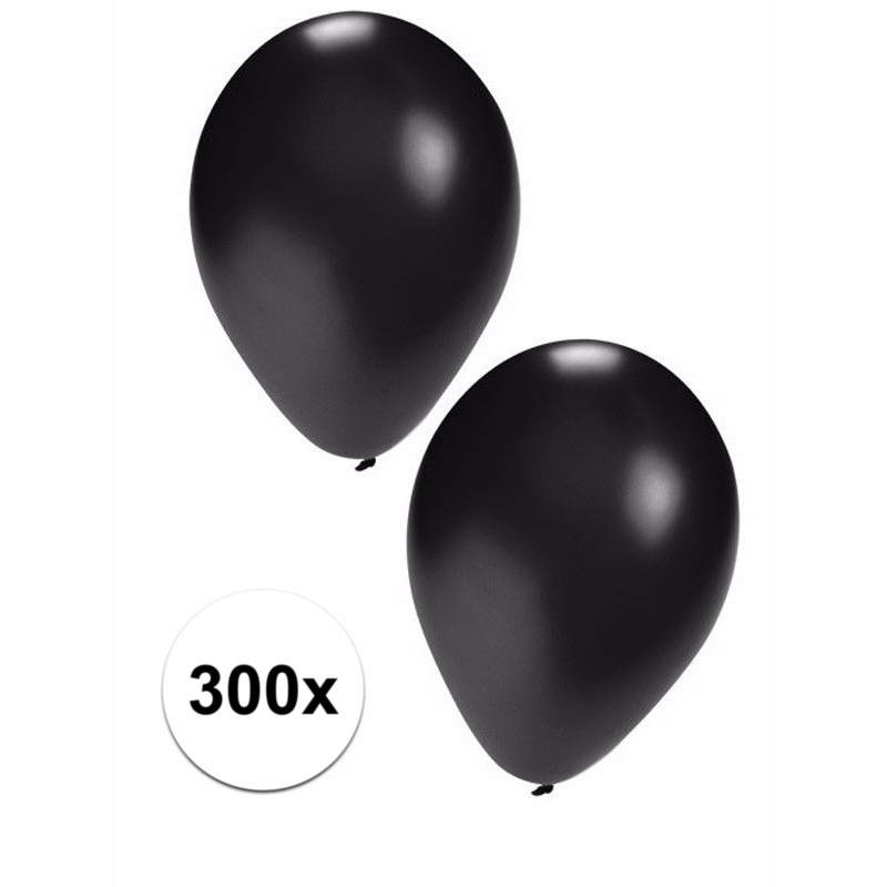 Party ballonnen zwart, 300 stuks