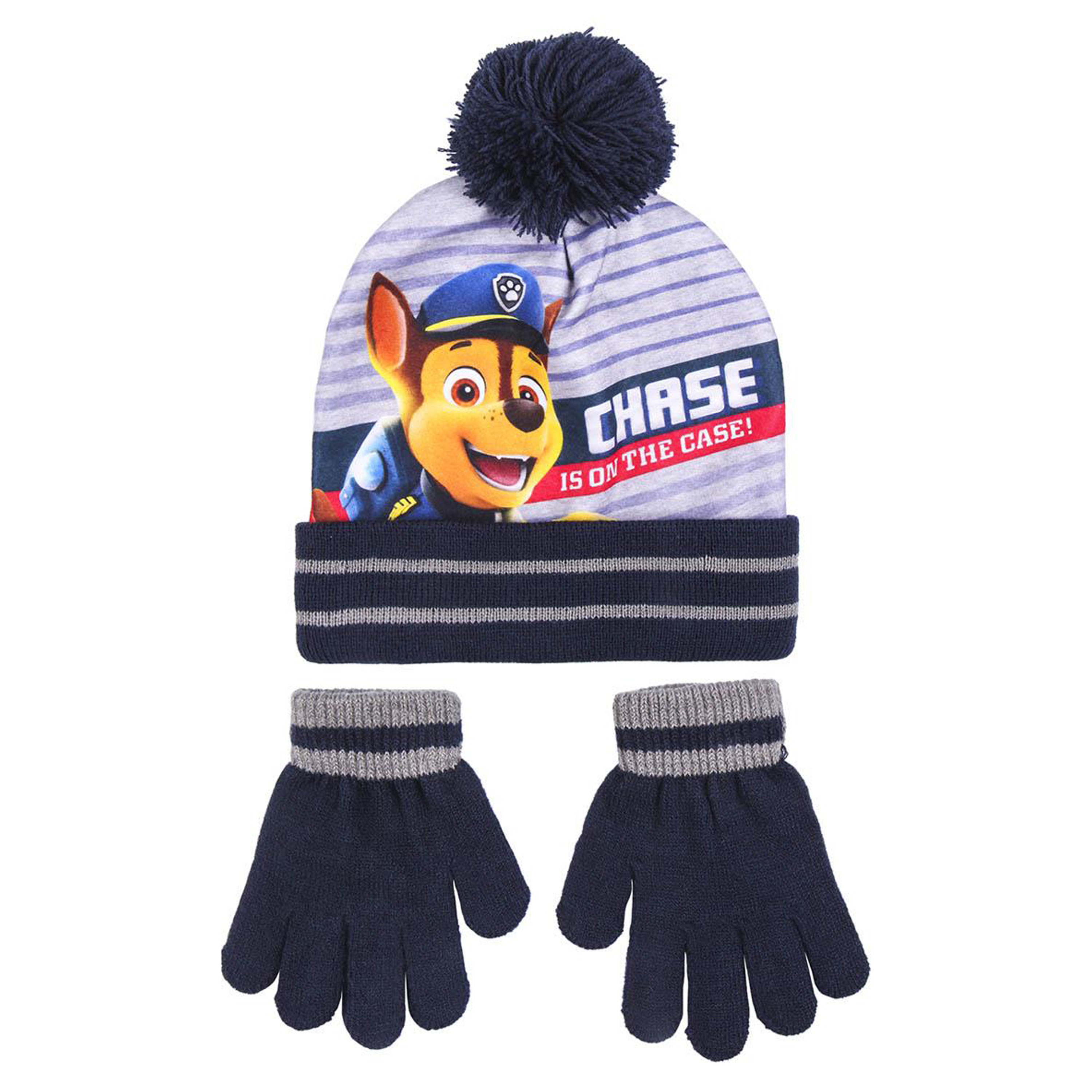 Paw Patrol 2-delig winterset muts-handschoenen zwart voor kinderen