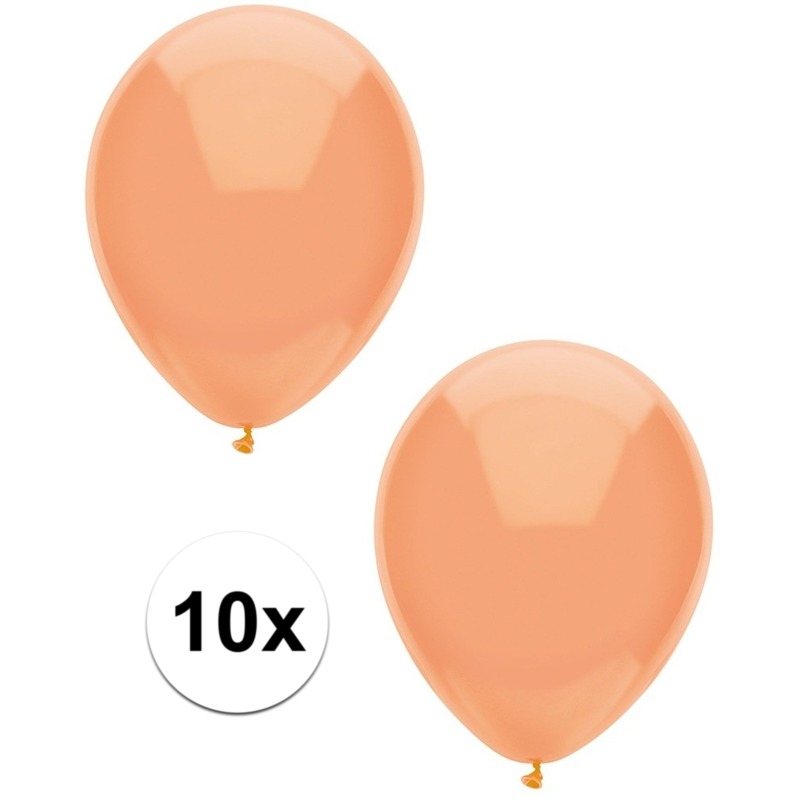 Perzik oranje metallic ballonnen 30 cm 10 stuks