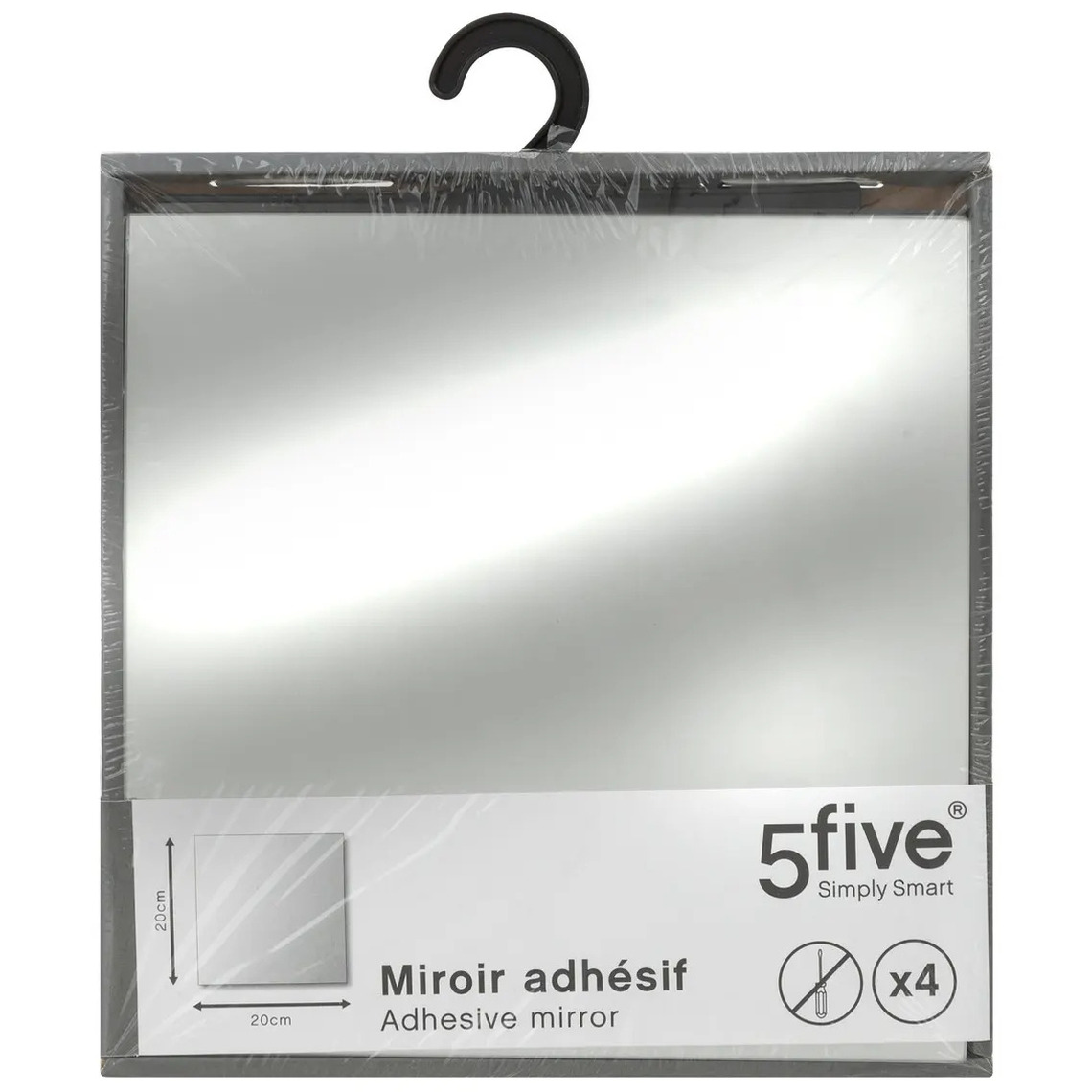 Plak spiegels tegels 4x glas zelfklevend 20 cm vierkantjes
