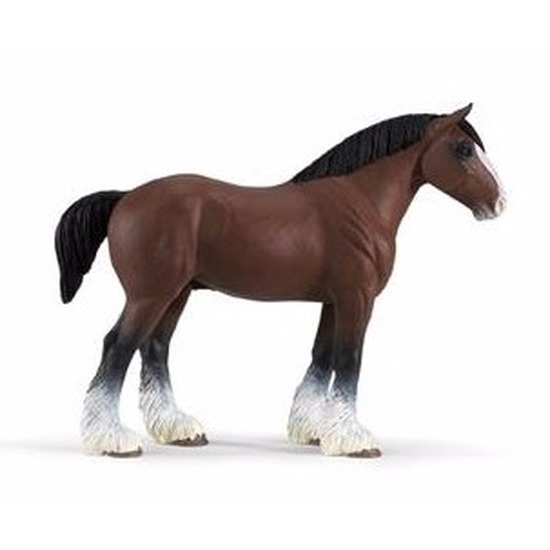 Plastic dieren paardje Clydesdale hengst 13 cm