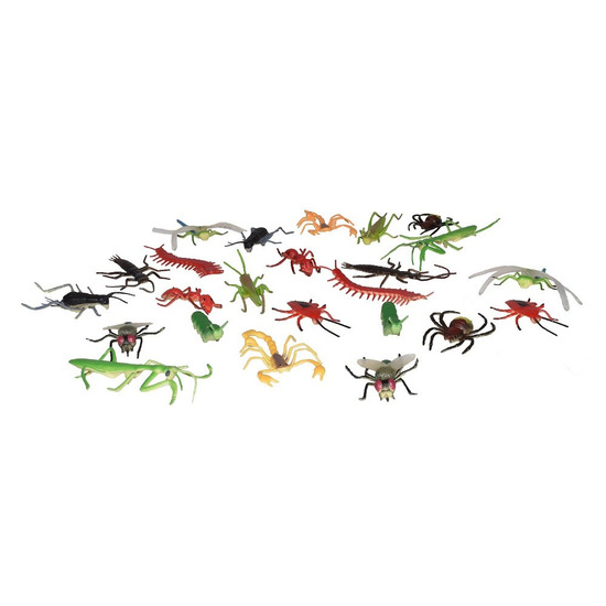 Plastic speelgoed insecten dieren speelset 24-delig