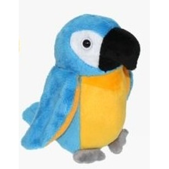 Pluche blauw-gele ara papegaai knuffels 15 cm
