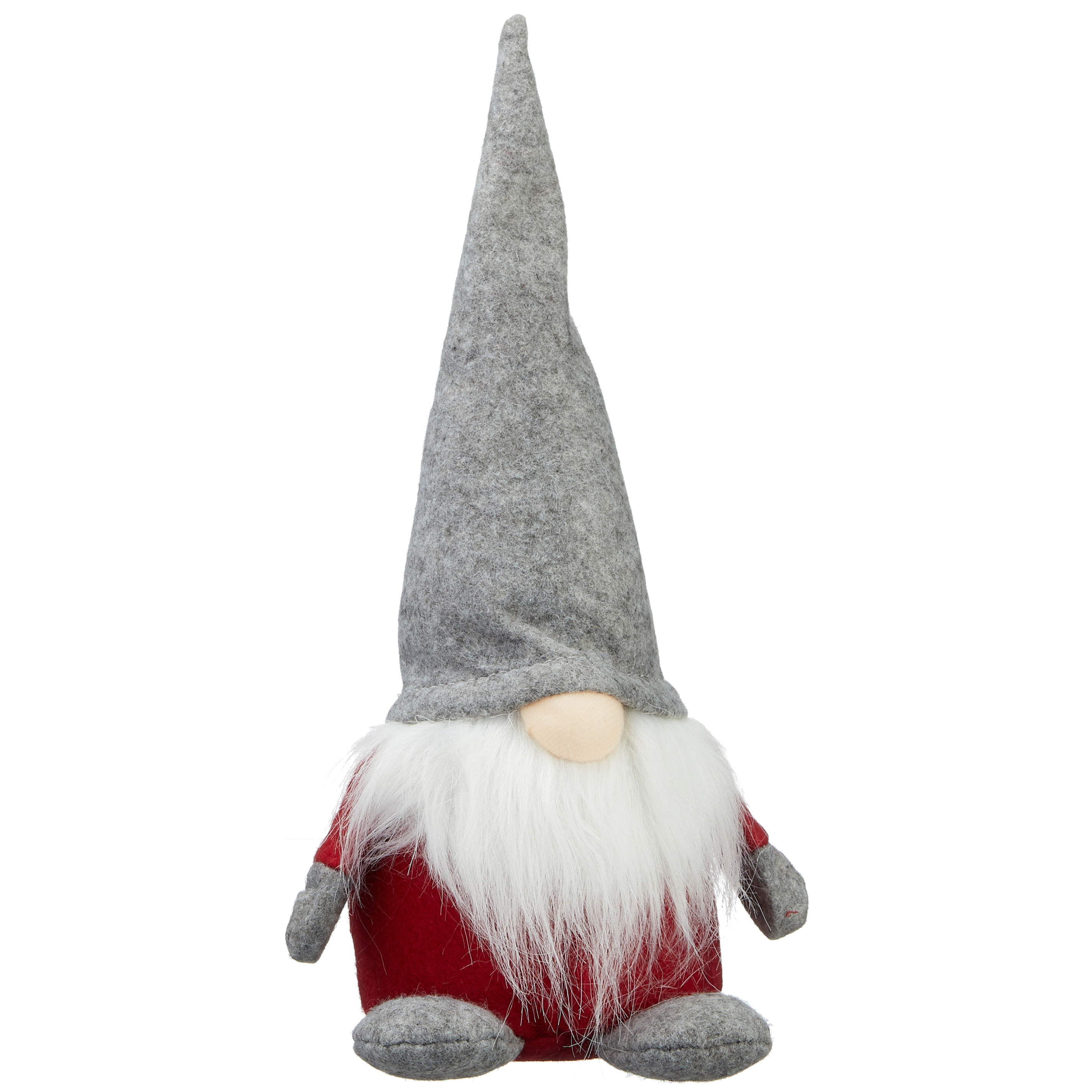 Pluche gnome-dwerg decoratie pop-knuffel met grijze muts 30 cm