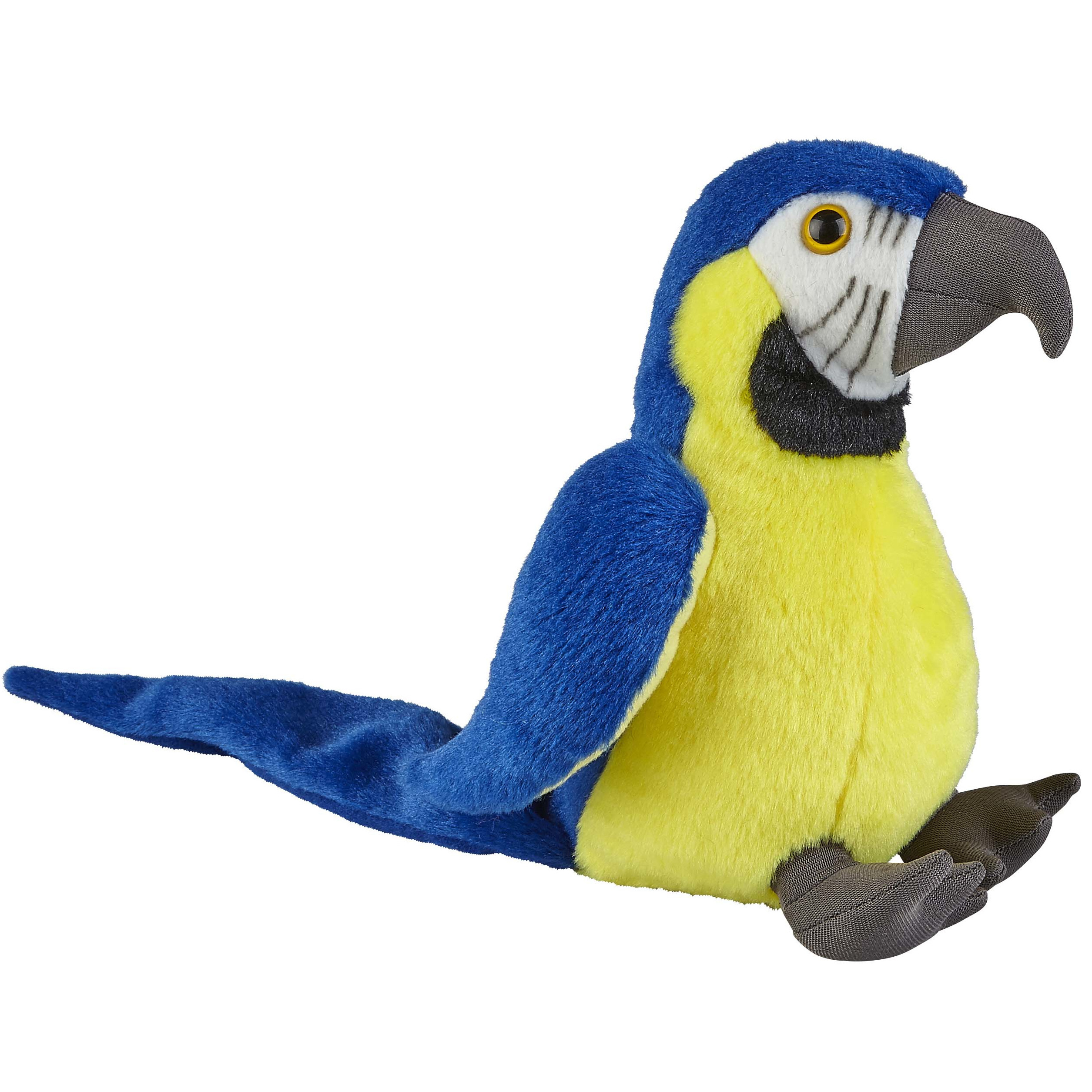 Pluche knuffel dieren blauw-goud Macaw papegaai vogel van 18 cm