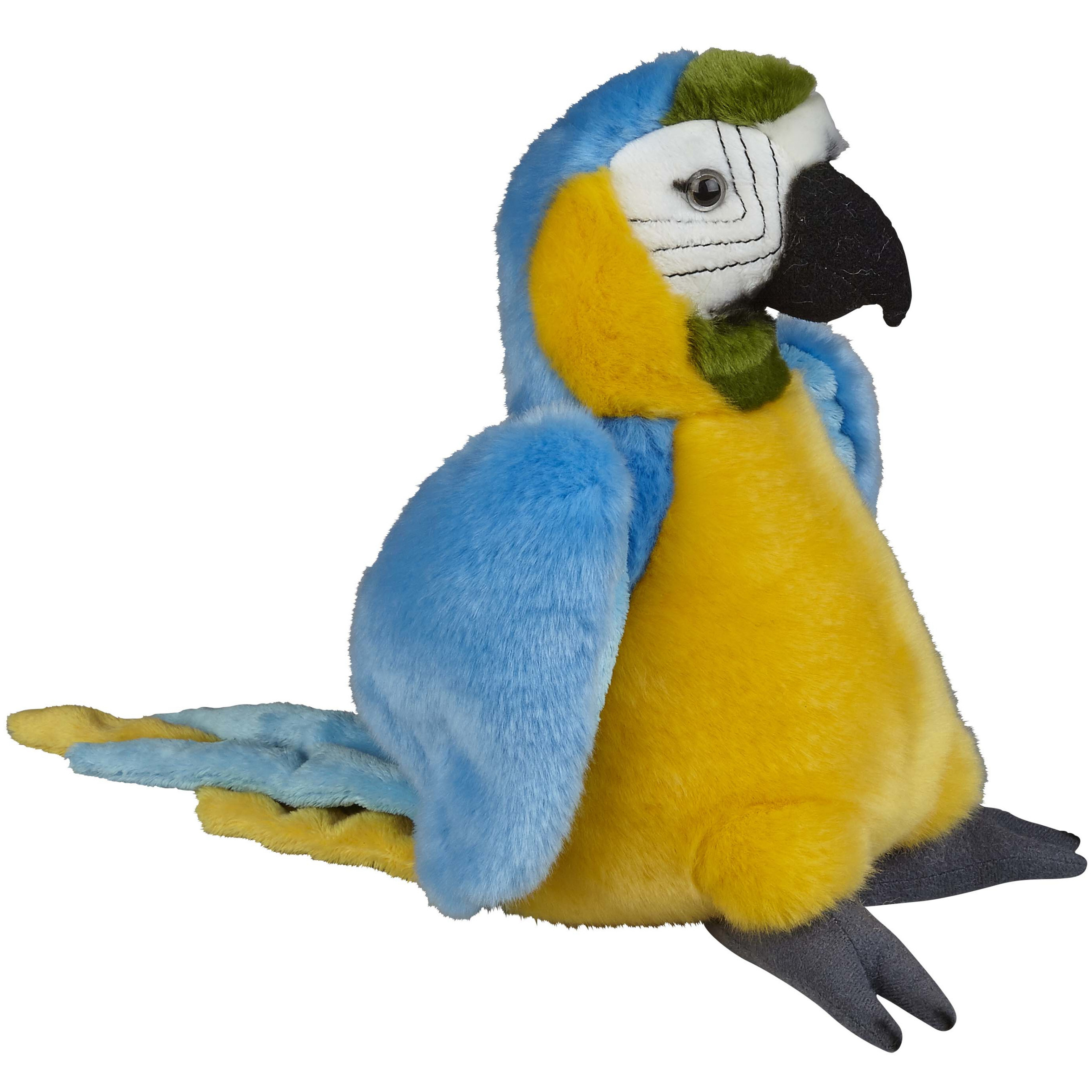 Pluche knuffel dieren blauwe Macaw papegaai vogel van 28 cm