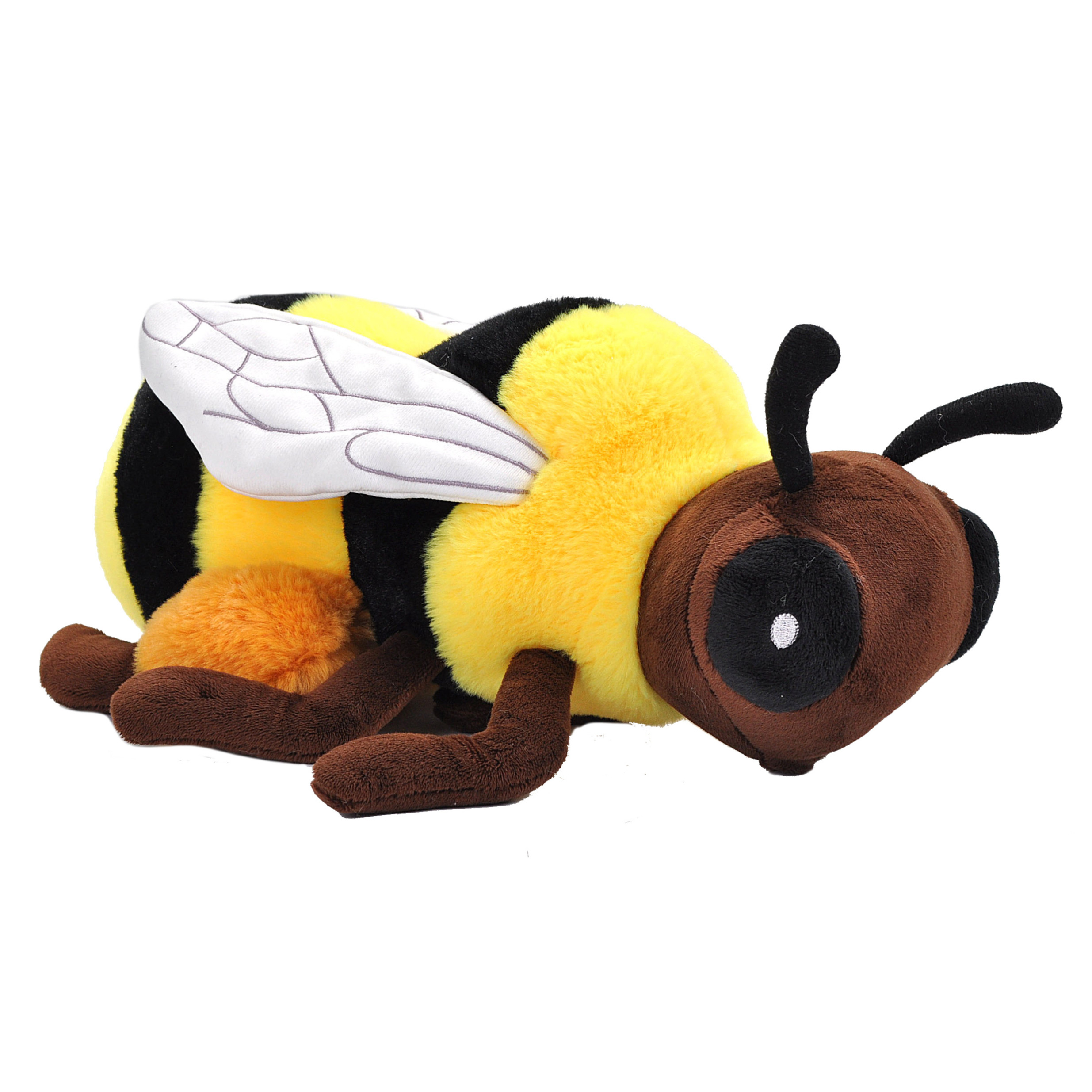 Pluche knuffel dieren Eco-kins honingbij zwart-geel 30 cm