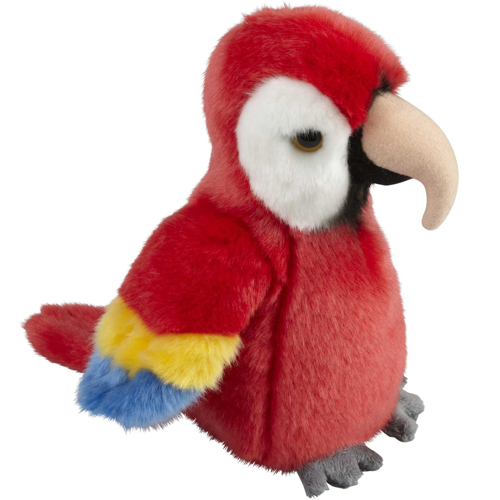 Pluche knuffel dieren rode macaw papegaai vogel van 19 cm