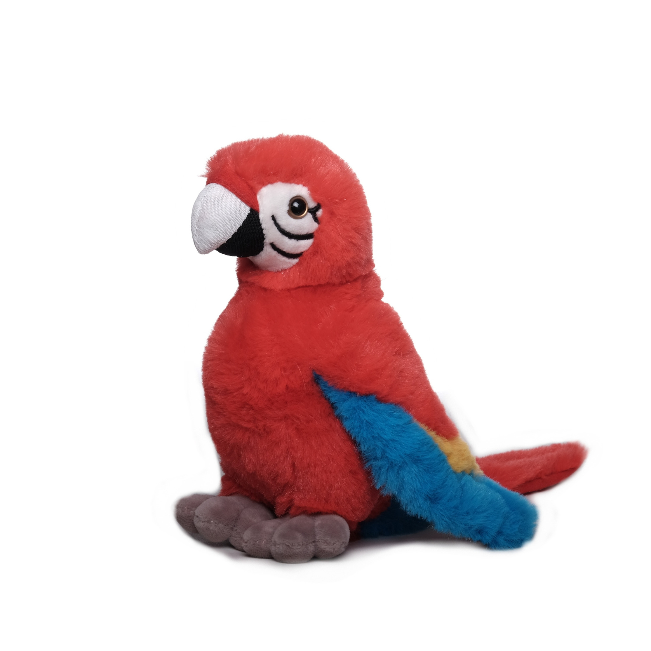 Pluche papegaai vogel knuffel rood-blauw polyester 20 cm