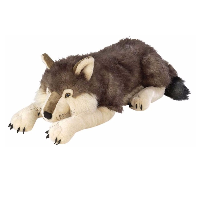 Pluche wolven knuffel groot 76 cm