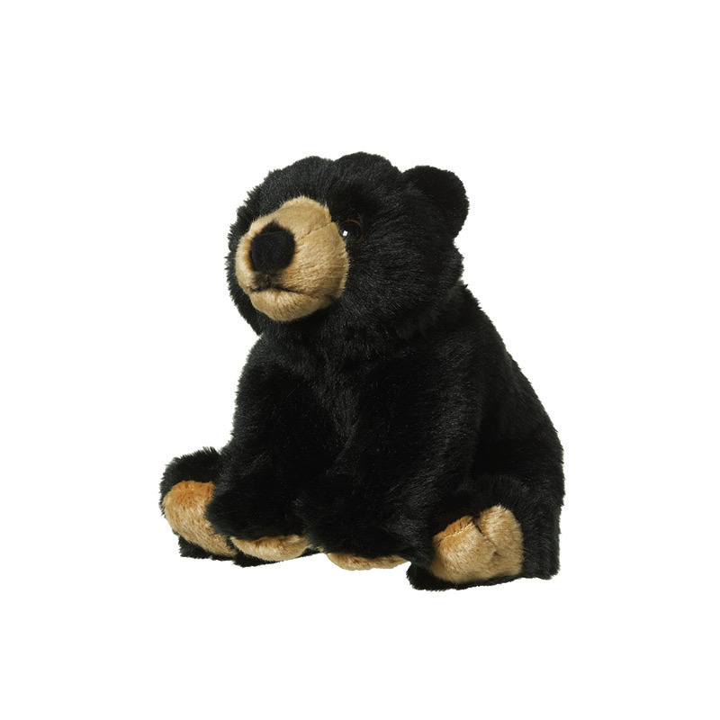 Pluche zwarte beer knuffel van 18 cm