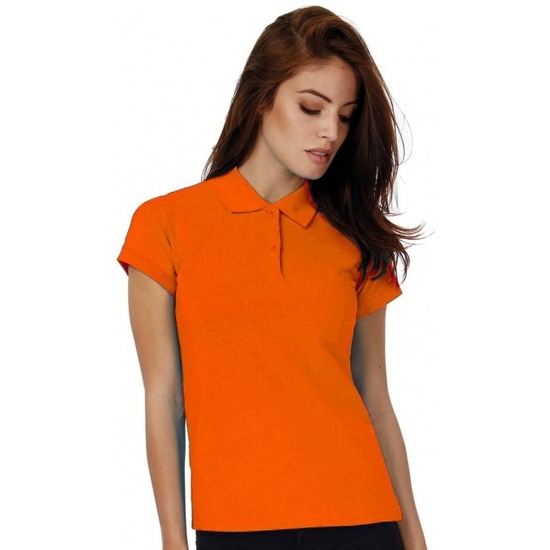 Polo werk shirts oranje voor dames