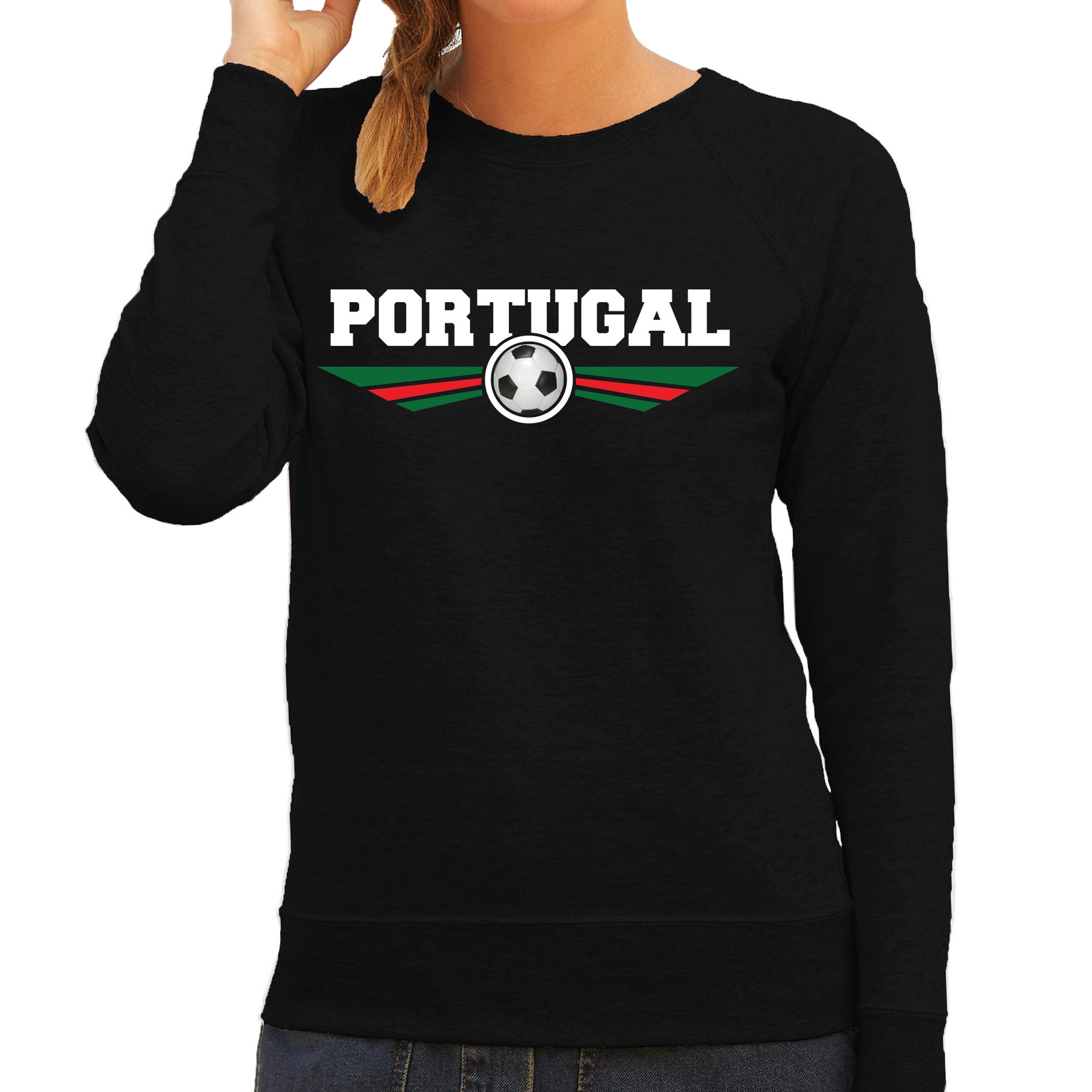 Portugal landen-voetbal sweater zwart dames