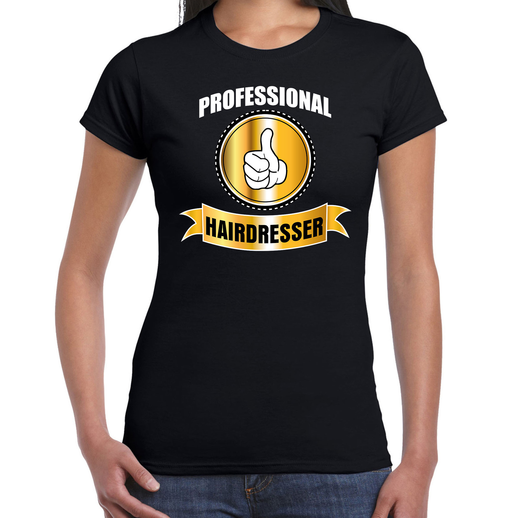 Professional hairdresser-professionele kapster t-shirt zwart dames Kapster cadeau shirt