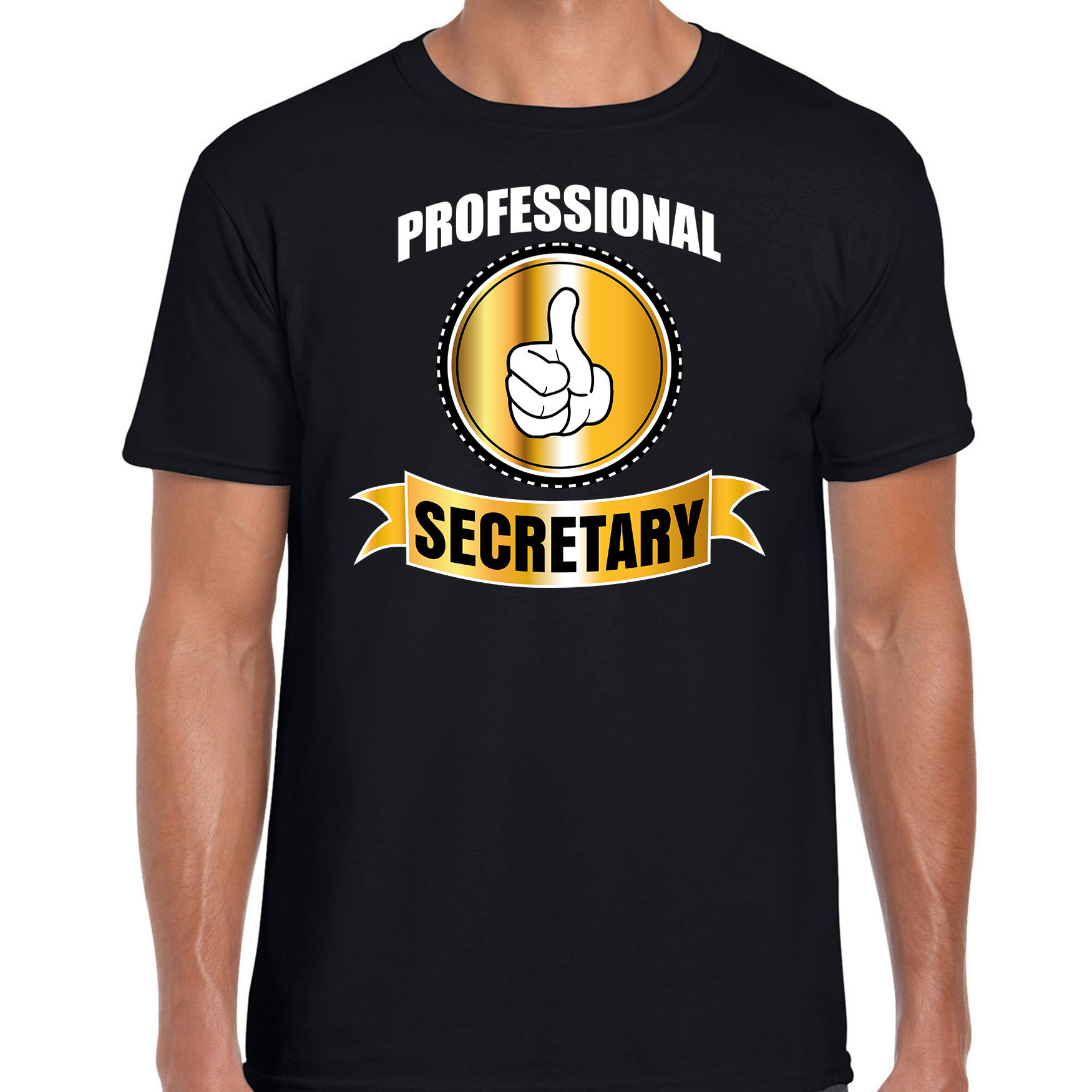 Professional secretary-professionele secretariaatsmedewerker t-shirt zwart heren