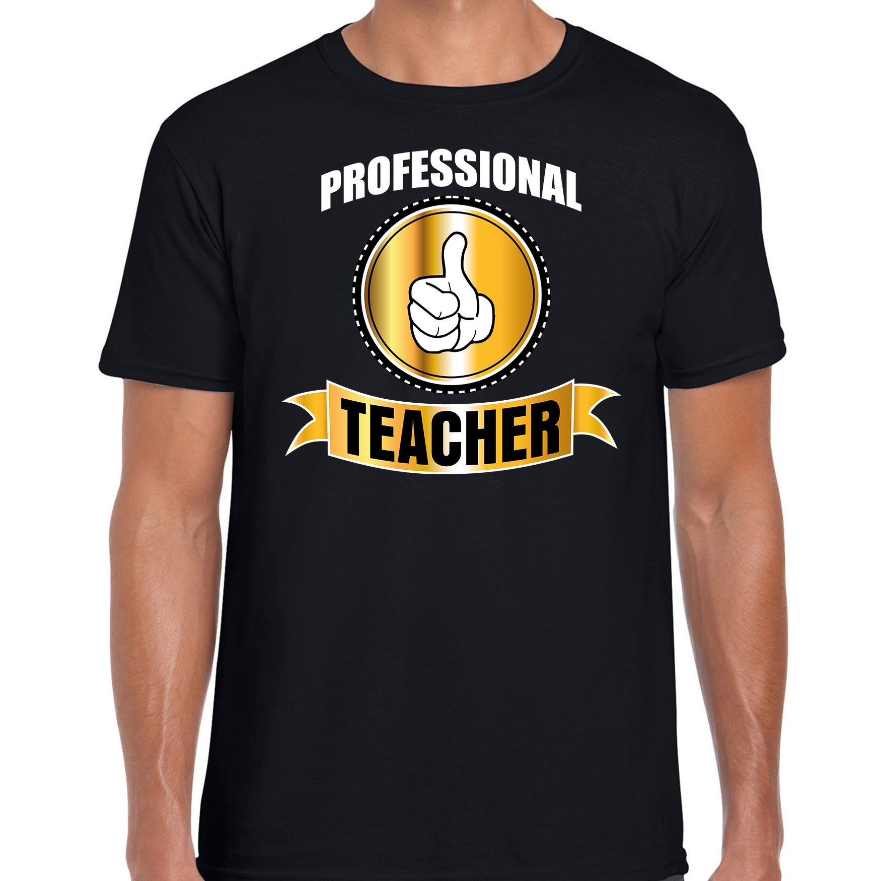 Professional teacher-professionele leraar t-shirt zwart heren leraar cadeau shirt